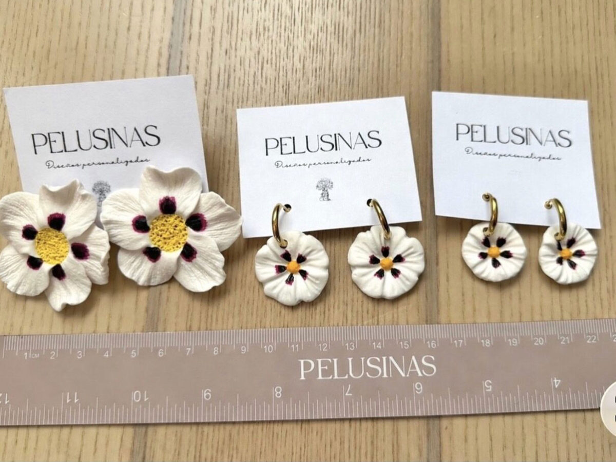 Pendientes Flor de Jara tamaño real - Imagen 2